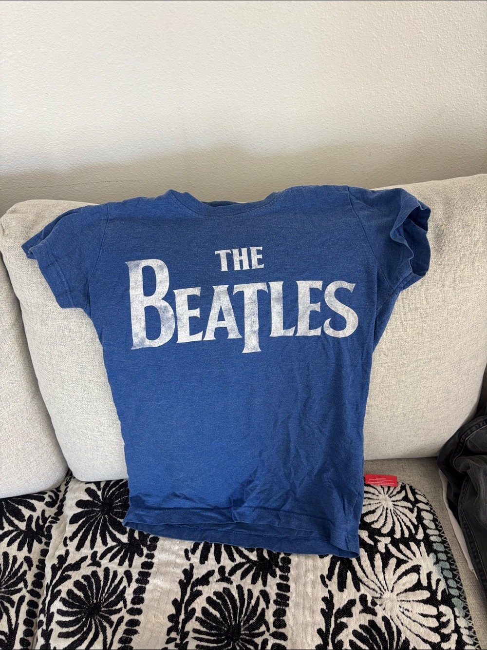 The Beatles Kids Short Sleeve Tee in Blue with White Logo